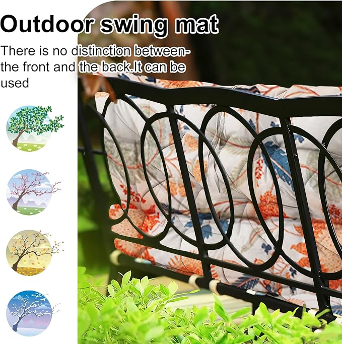 Waterproof Porch Swing Cushion Replacement, 2–3 Seat Swing Seat Cushion - Image 4