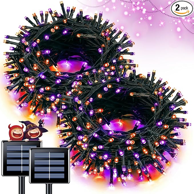 JMEXSUSS 2 Pack Solar String Lights Outdoor Waterproof, Total 66 FT 200 LED by JMEXSUSS