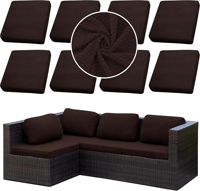 Outdoor Cushion Covers Set, Replacement by SUKAIKEQA