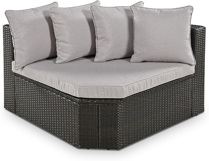 Merax 7-Piece Outdoor Wicker Sectional Sofa Set, Modular Rattan Conversation Set - Image 8