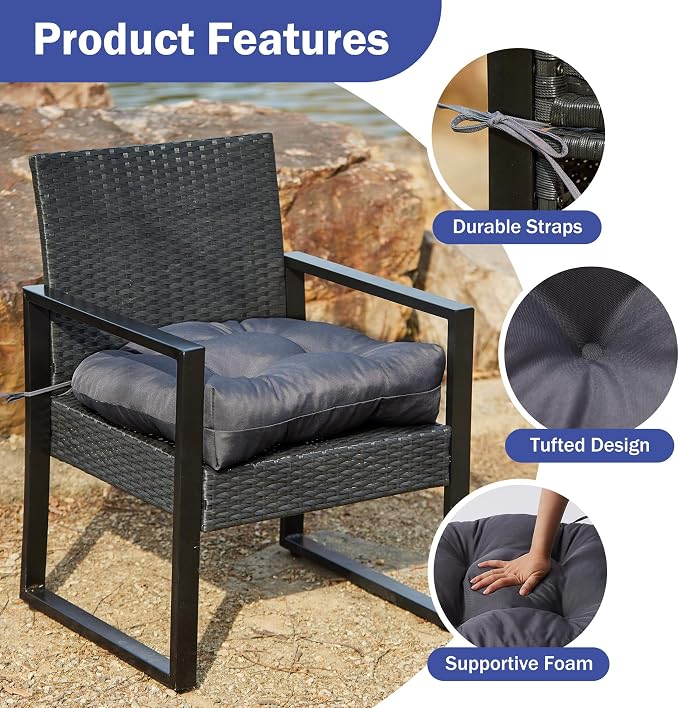 Outdoor Chair Cushions Set of 2, Patio Chair Cushions - Image 5
