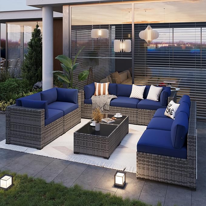 Aoxun Patio Furniture Sets, 10-Piece Outdoor Patio Furniture - Image 2