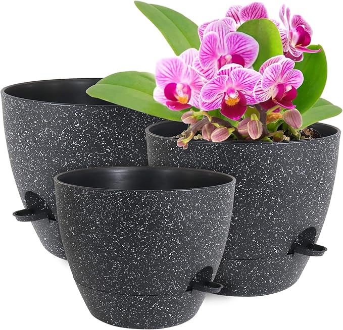 12/10/9 inch Large Self Watering Pots, Plant Pots by WSMKSZ
