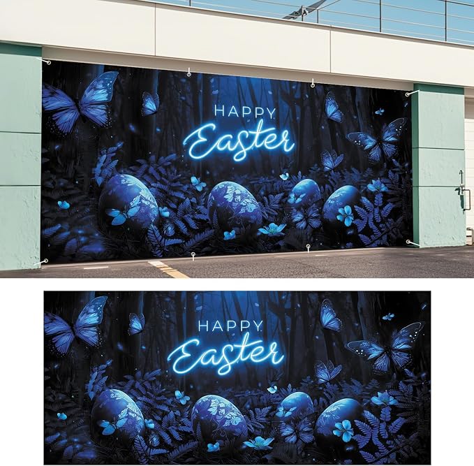 ANNA QUEEN Happy Easter Garage Door Banner 6x13FT, Large Outdoor Spring - Image 6