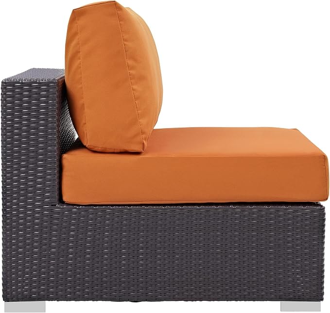 Modway Convene Wicker Rattan Outdoor Patio Sectional Sofa Armless Chair in - Image 3