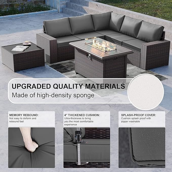Kullavik 7 Pieces Outdoor Patio Furniture Set - Image 5
