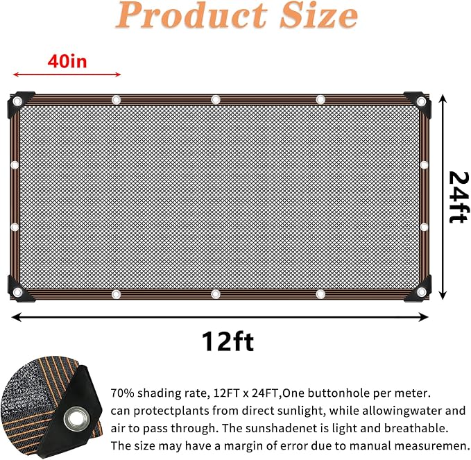Shade Cloth - for Garden Plants Greenhouse, 70% Sunblock Shade Neting -for - Image 2