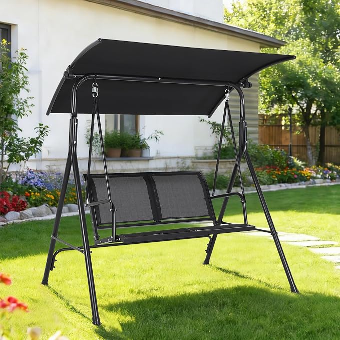 Porch Swing with Adjustable Canopy - Image 7