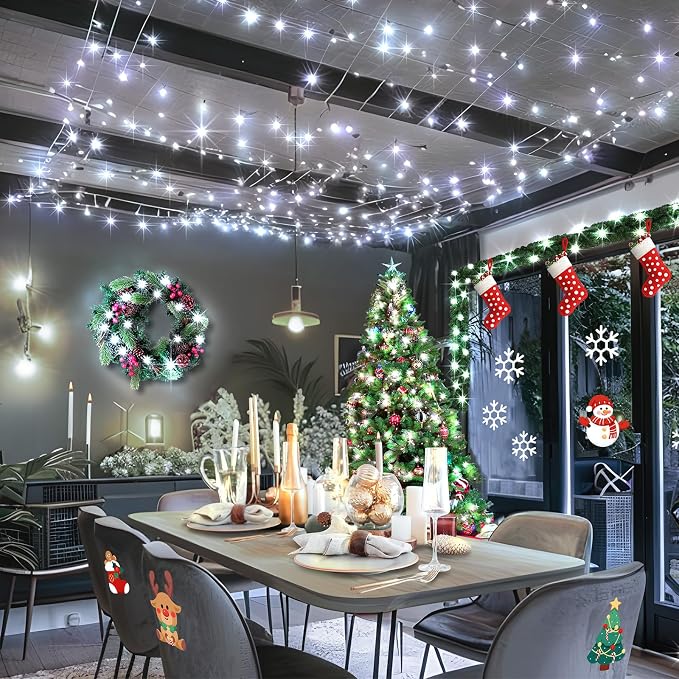 KNONEW Christmas String Lights Indoor Plug in, 60FT 180LED Outdoor Waterproof - Image 4
