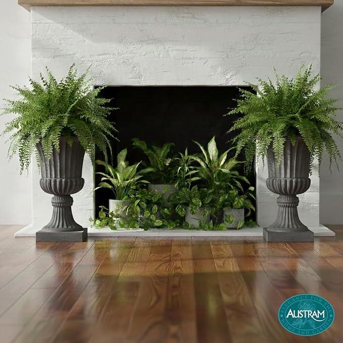 Urn Planters 22", Tall Stone-Resin Pedestal Planters - Image 6