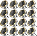 16 Pack Solar Ground Lights Outdoor, 8 LED Mini Flat Solar Disk Lights by Unknown