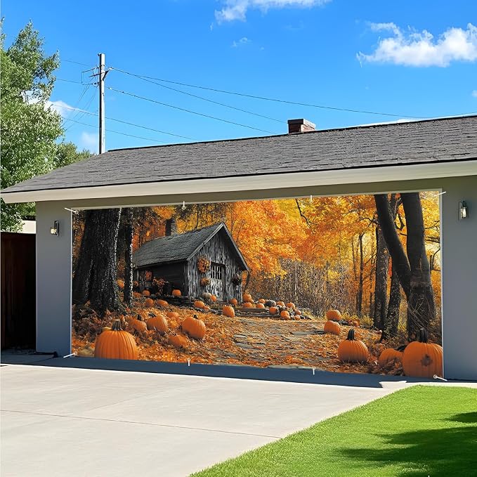 ANNA QUEEN Autumn Pumpkin Garage Door Banner 6 x 13FT, Fall Harvest, Outdoor - Image 8