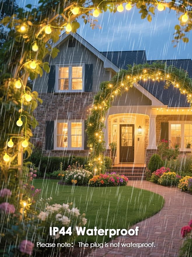 LORRYTE Connectable 43FT 100LED Globe String Lights | 8 Modes Warm White String - Image 7