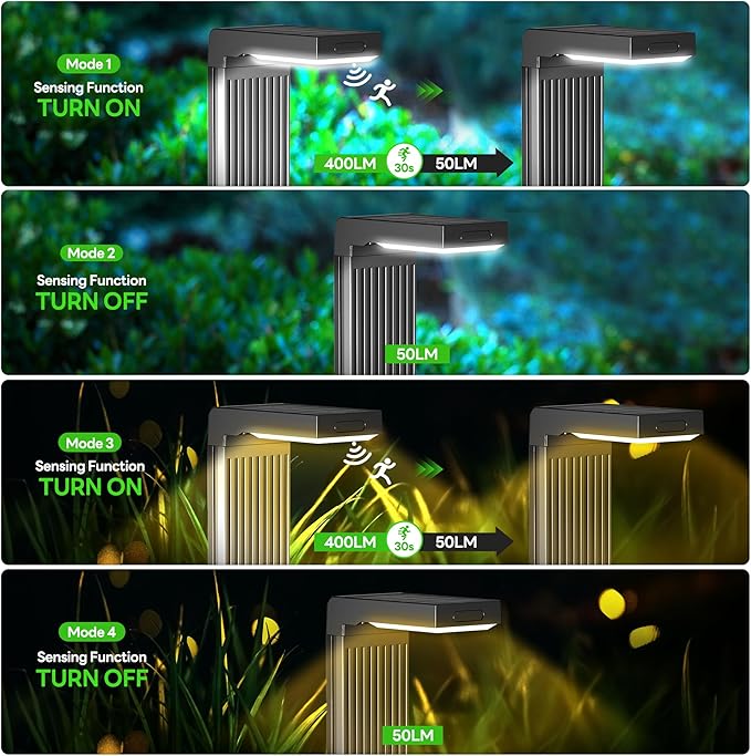 Solar Pathway Lights Outdoor 6Pack, 2 Color in 1 Motion Sensor Walkway Lights - Image 6