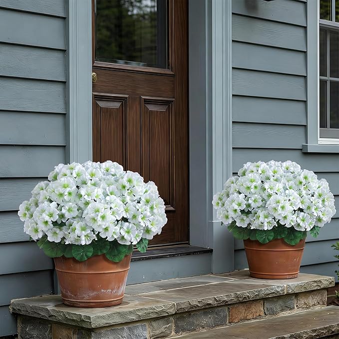 2 Pack Artificial Geranium Flowers Topitary Trees - Image 9