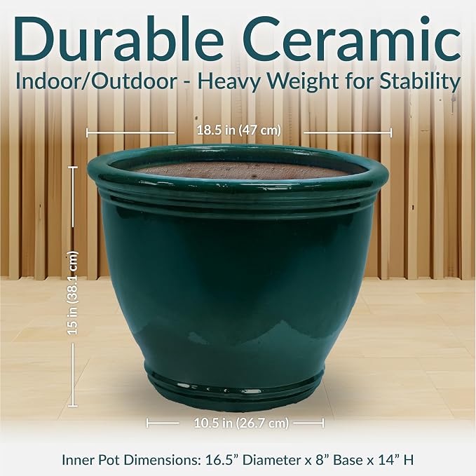 Sunnydaze Large Ceramic Plant Pot - Image 5