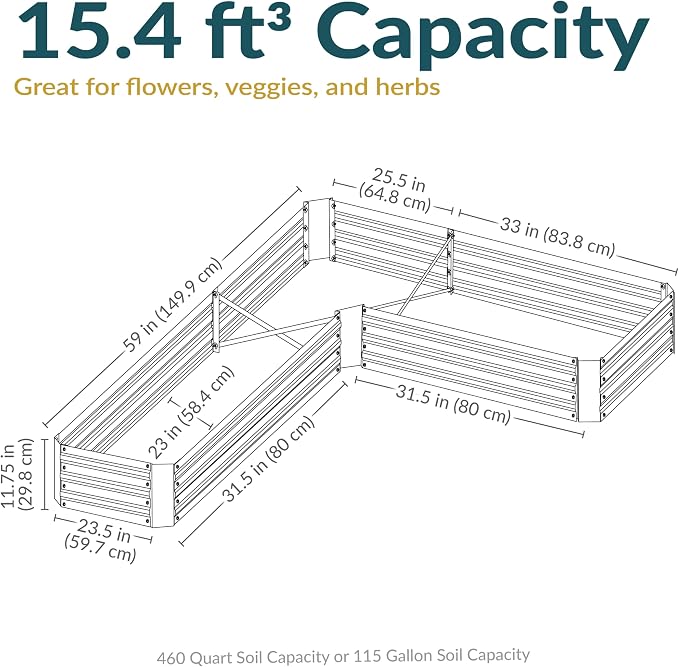 Sunnydaze 11.75" H Raised Metal Garden Bed - Image 6