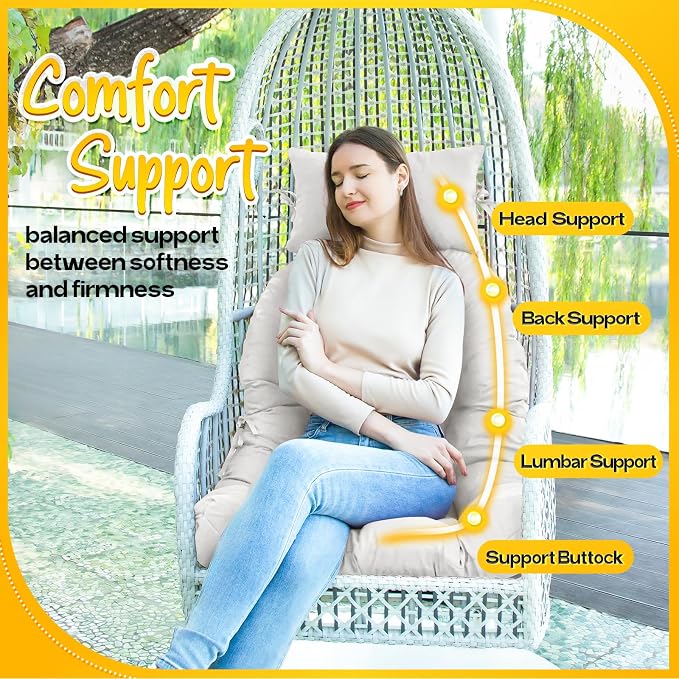 MAGIC ELEPHANT Egg Chair Cushion, Memory Foam Hanging Egg Chair Cushion - Image 6