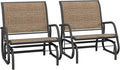 Outsunny Porch Glider Set of 2, Metal Frame Swing Glider Chair by Outsunny