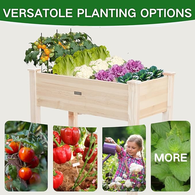 34x18x30in Wooden Raised Garden Bed - Image 5