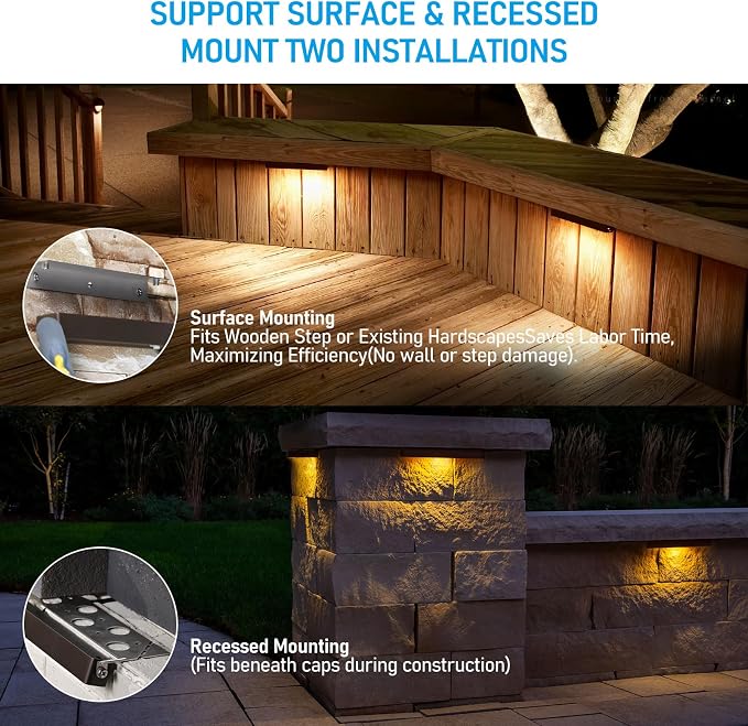 LEONLITE 12 Inch LED Hardscape Lighting, Update Retaining Wall Light, LED - Image 3