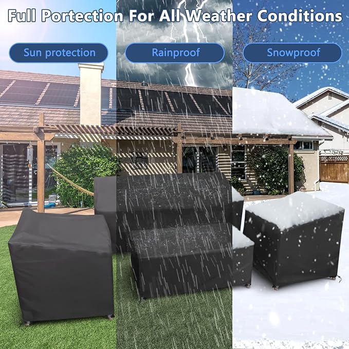 STARTWO Patio Furniture Covers, 4 Piece Heavy Duty Waterproof Outdoor Furniture - Image 6