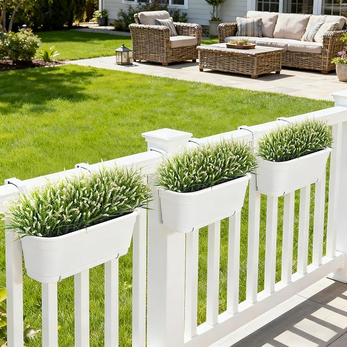 24 Pcs Artificial Faux Plants for Outdoor Spring Decoration, Fake Monkey Grass - Image 4