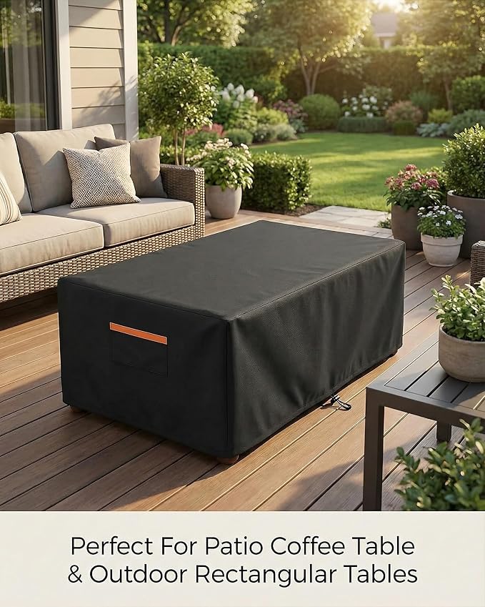 Patio Coffee Table Cover, Waterproof Outdoor Furniture Cover Heavy Duty 600D - Image 5
