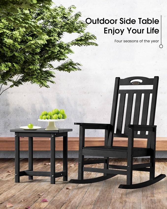 Outdoor Side Table – 17" HDPE Adirondack Side Tables, Sturdy Small Outdoor - Image 3