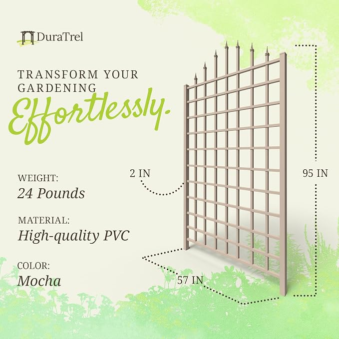 Dura-Trel Winchester 57 x 95 Inch PVC Vinyl Outdoor Garden Patio Trellis - Image 2