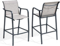 Crestlive Outdoor Bar Stools Set of 2, 500 lb Capacity Metal Patio Bar Chairs by CrestliveProducts