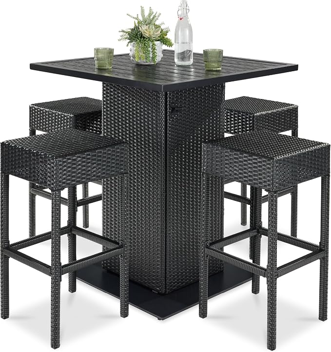 Best Choice Products 5-Piece Outdoor Wicker Bar Table Set by BestChoiceProducts