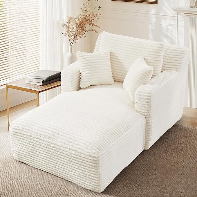 65.4" Chaise Lounge Chair Indoor, Oversized Boneless Couch Comfy Upholstered by VEPXXP