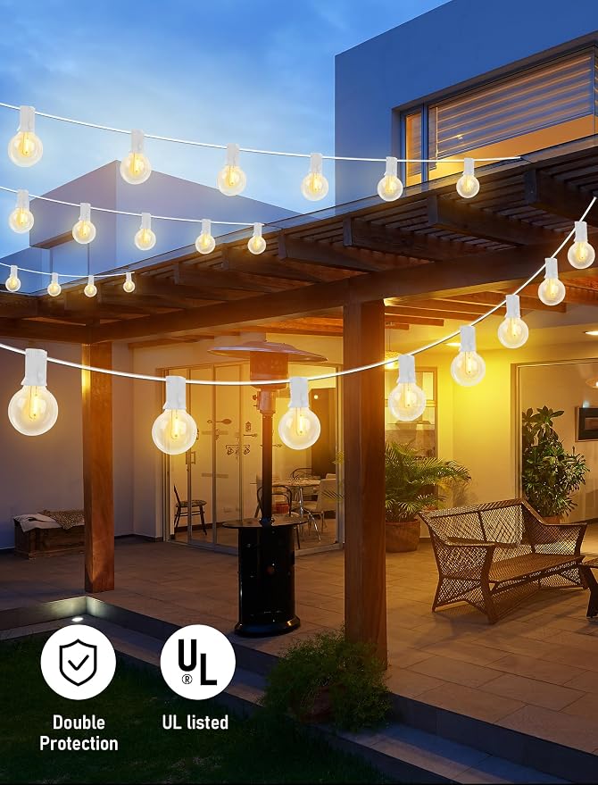 25Ft LED Outdoor String Lights, G40 Globe Patio String Lights Waterproof - Image 4
