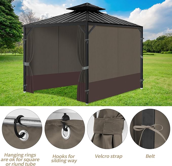 Gazebo Privacy Curtains 10' x 10' - Image 6