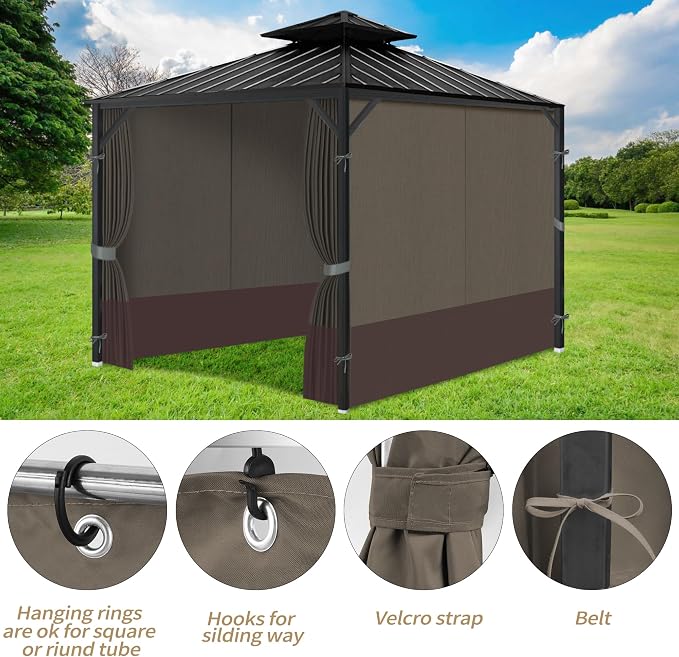 Gazebo Privacy Curtains 10' x 12' - Image 6
