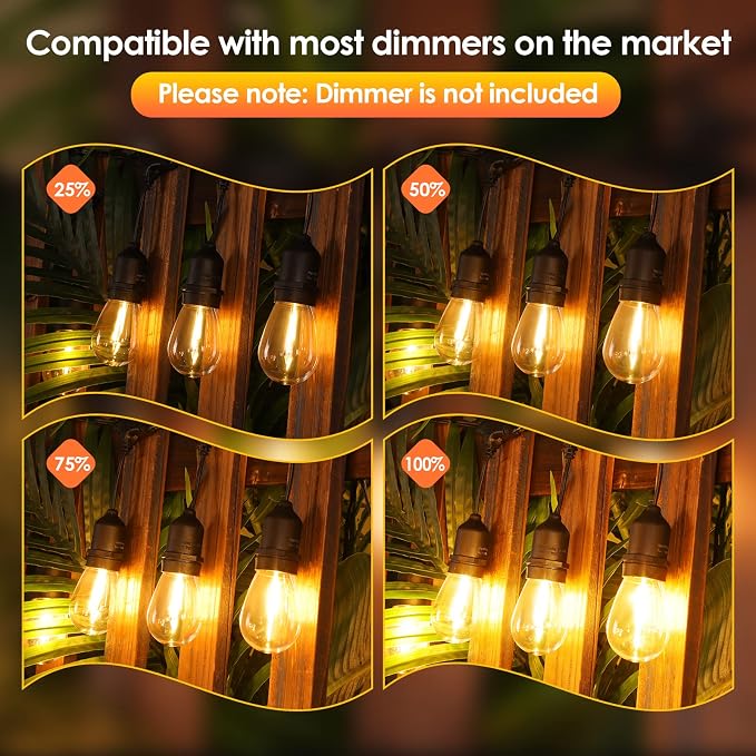 Mlambert 2 Pack 96FT Outdoor String Lights - Image 2