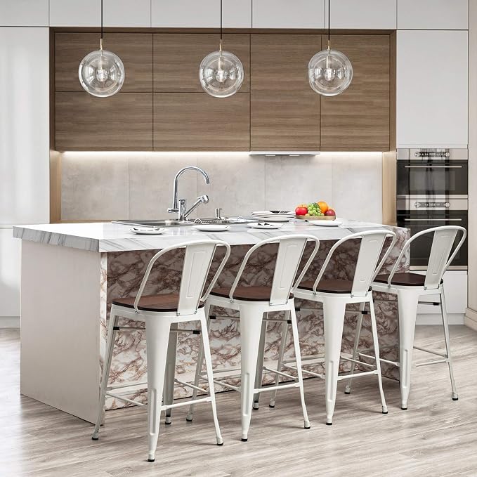 Aklaus Metal Bar Stools Set of 4, 30 inch Barstools Bar Height Bar Stools - Image 7