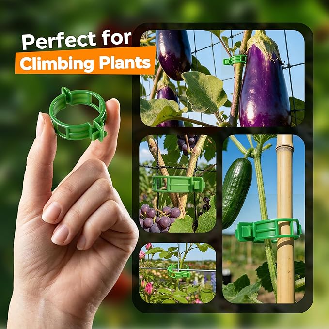 100pcs Tomato Clips for Climbing plants, Plastic Trellis Plant Support Clips - Image 5
