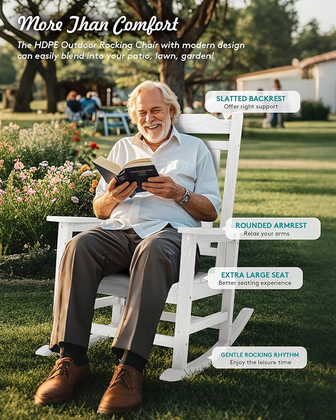 SERWALL HDPE Outdoor Rocking Chair - Image 8