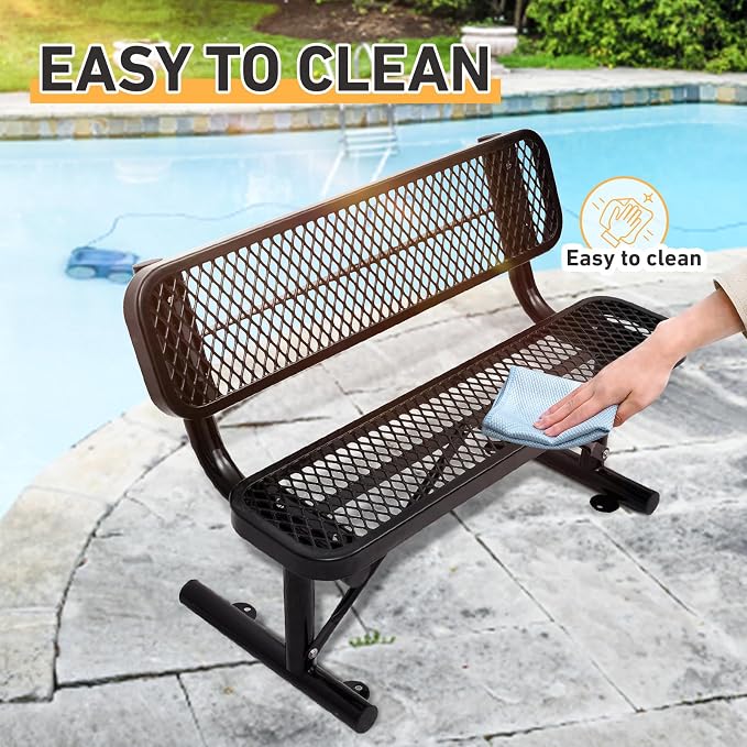 4FT/48INCH Heavy Duty Metal Park Bench - Image 5