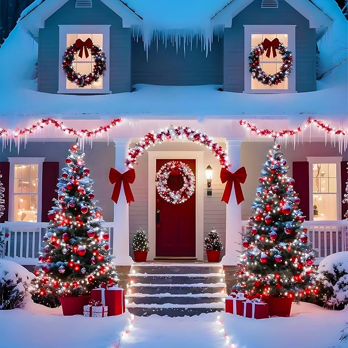 75.8 FT 200 LED Red and White Christmas Lights Outdoor Indoor, Timer & Memory - Image 3