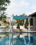 10x10 Ft Outdoor Pergola with Retractable Canopy & Side Mesh Screen Gray Post by KYBOLT