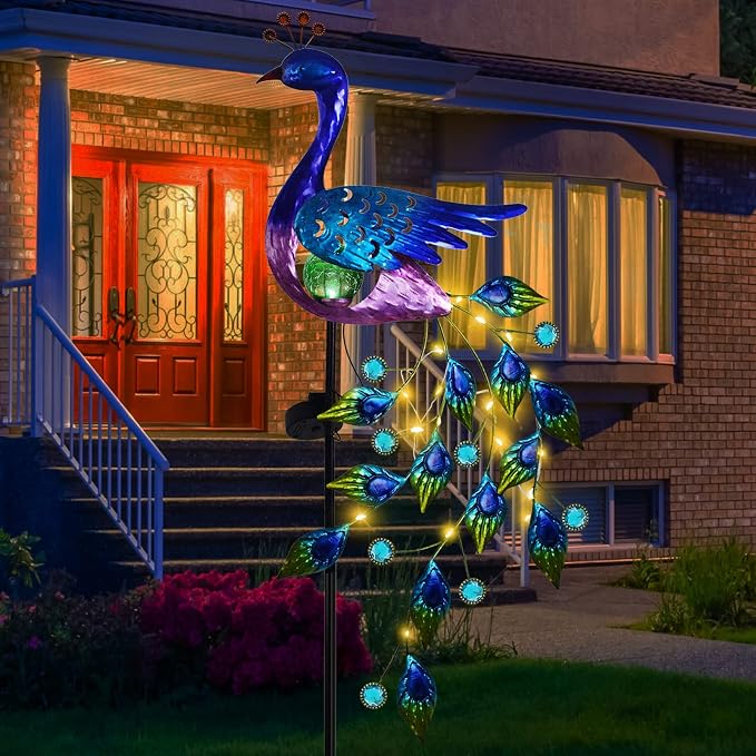 DREAMSOUL Peacock Solar Garden Lights Outdoor Decorative Stake, Waterproof by DREAMSOUL