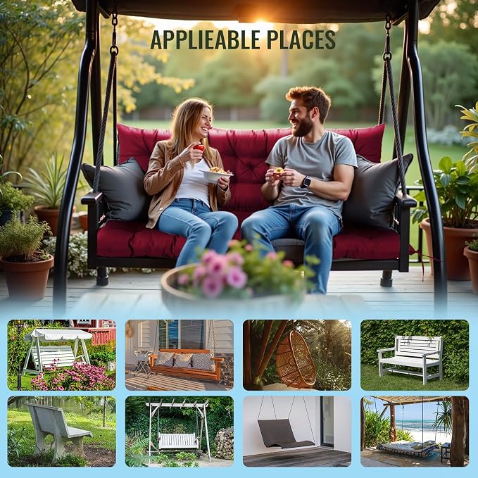 NACATIN 3 Seat Cushion for Outdoor Swing - Image 6