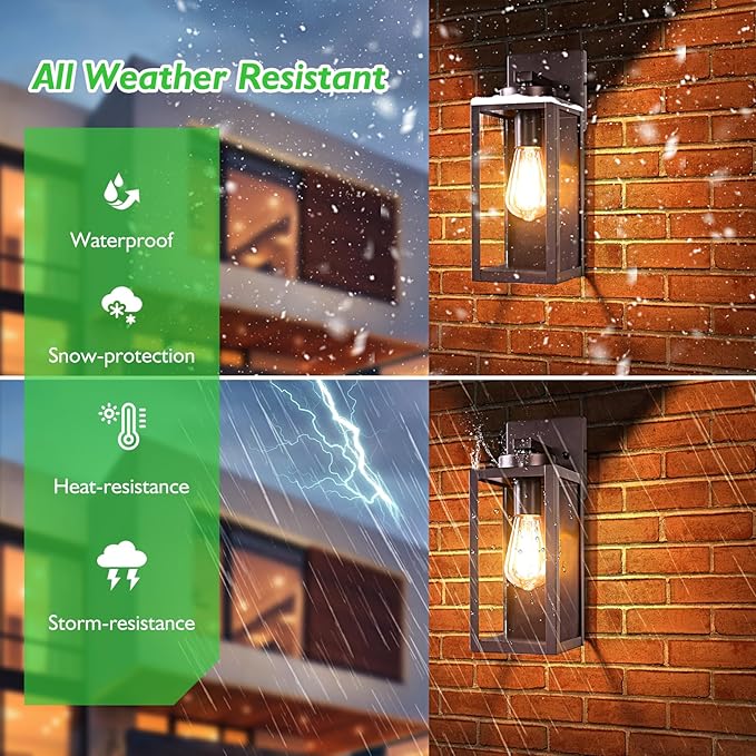 BesLowe Outdoor Wall Light Fixtures, Exterior Waterproof Wall Lanterns - Image 2