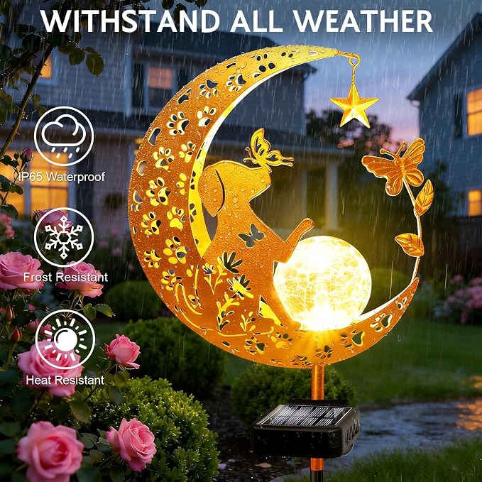 ZNYCYE Solar Lights Outdoor Decorative Moon Dog Butterfly Solar Stake Lights - Image 6