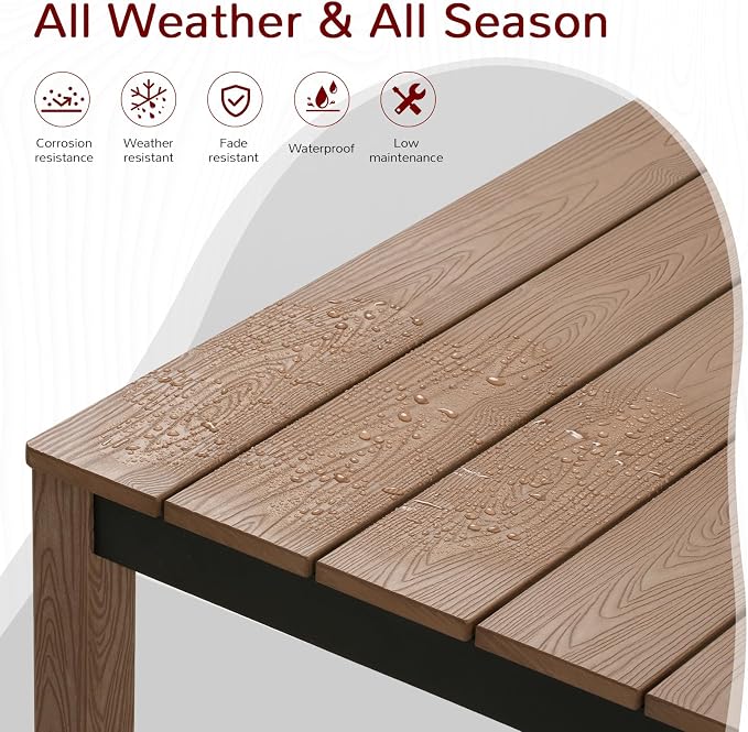 Stoog 7-Piece All-Weather Patio Dining Set, HIPS & Aluminum Outdoor Table - Image 5