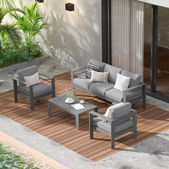 Wisteria Lane Aluminum Outdoor Patio Furniture Set, Oversized Patio - Image 8