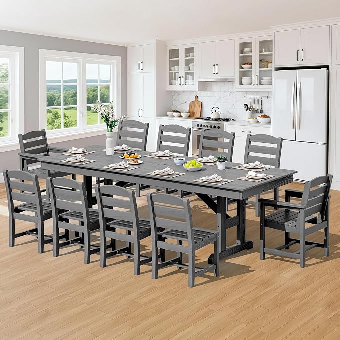 SERWALL 11 Piece Outdoor Dining Set - Image 9
